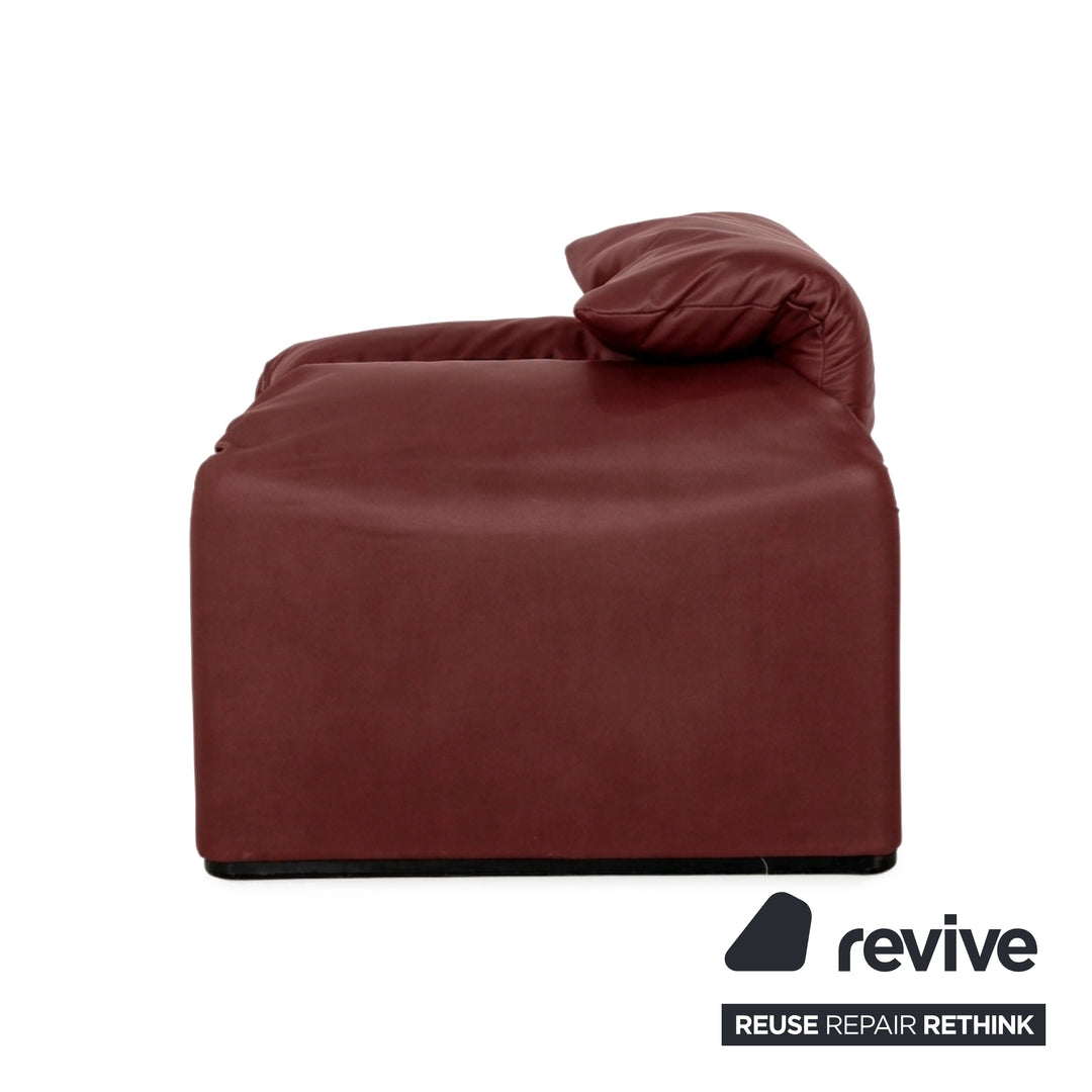 Cassina Maralunga Sessel veganes Leder GAVIN 107 Bordeaux Rot manuelle Funktion