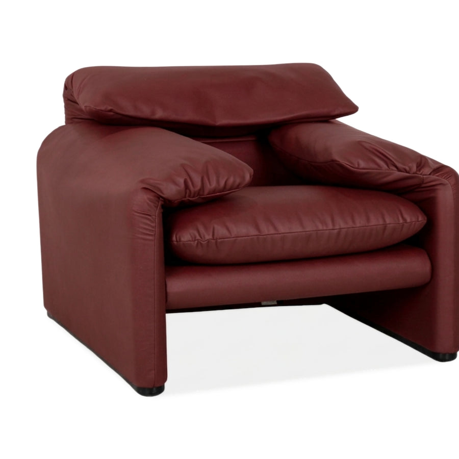 Cassina Maralunga Sessel veganes Leder GAVIN 107 Bordeaux Rot manuelle Funktion