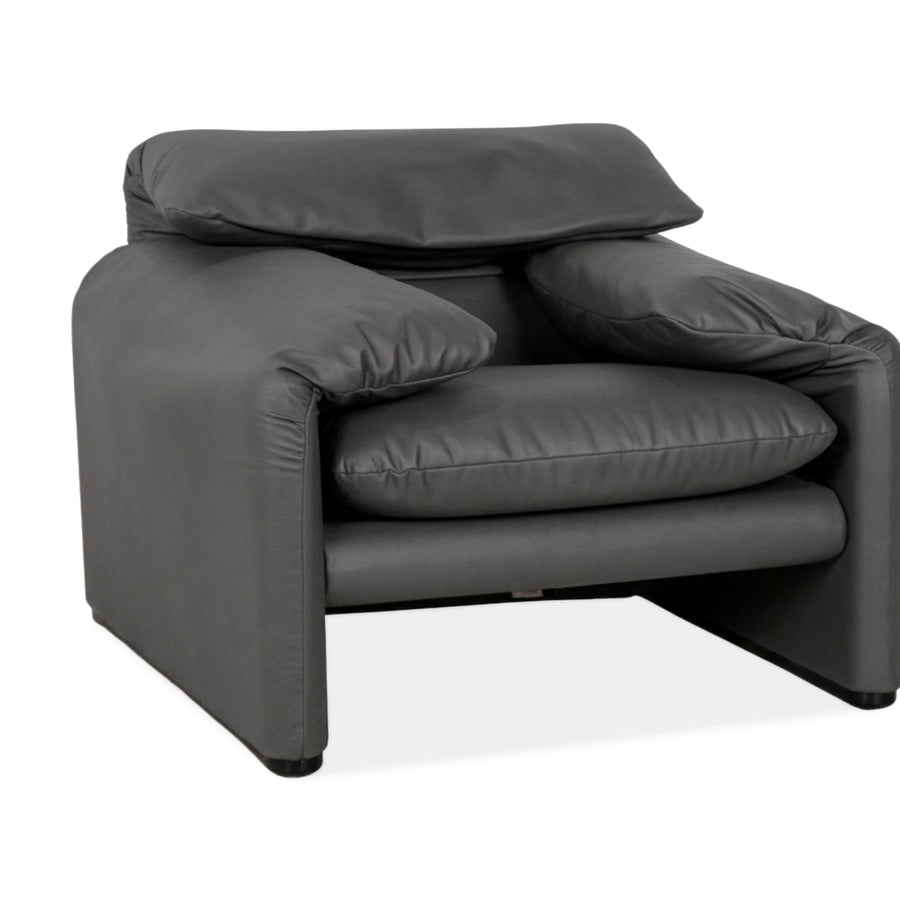 Cassina Maralunga Sessel veganes Leder GAVIN 115 Grau manuelle Funktion