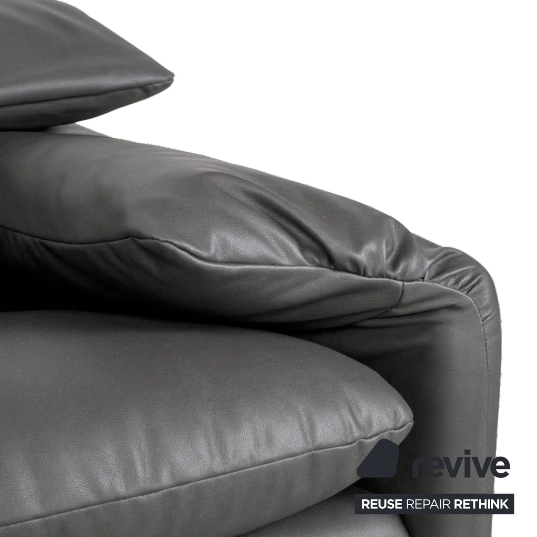 Cassina Maralunga Sessel Veganes Leder Grau Manuelle Funktion Neubezug