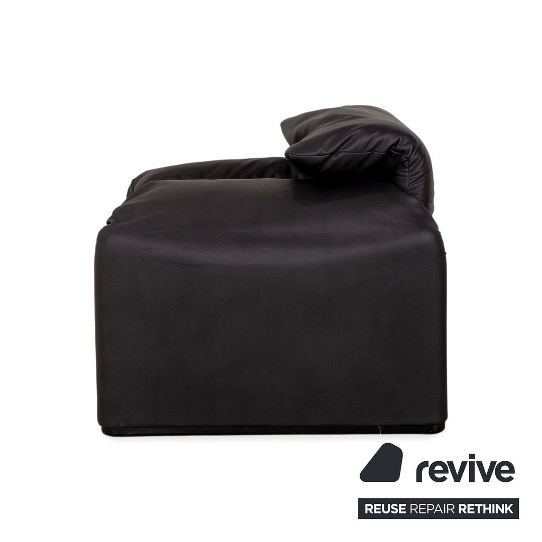 Fauteuil Cassina Maralunga en cuir végan GAVIN 117 anthracite à commande manuelle