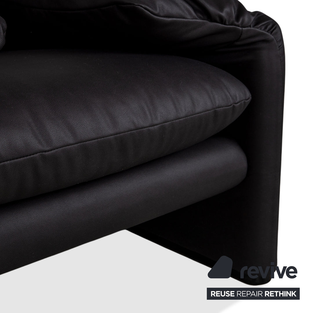 Cassina Maralunga Sessel veganes Leder GAVIN 117 Anthrazit manuelle Funktion