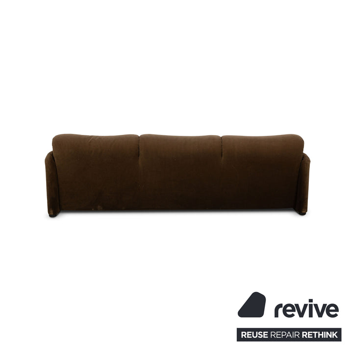 Cassina Maralunga Fabric Three-Seater Brown Sofa Couch