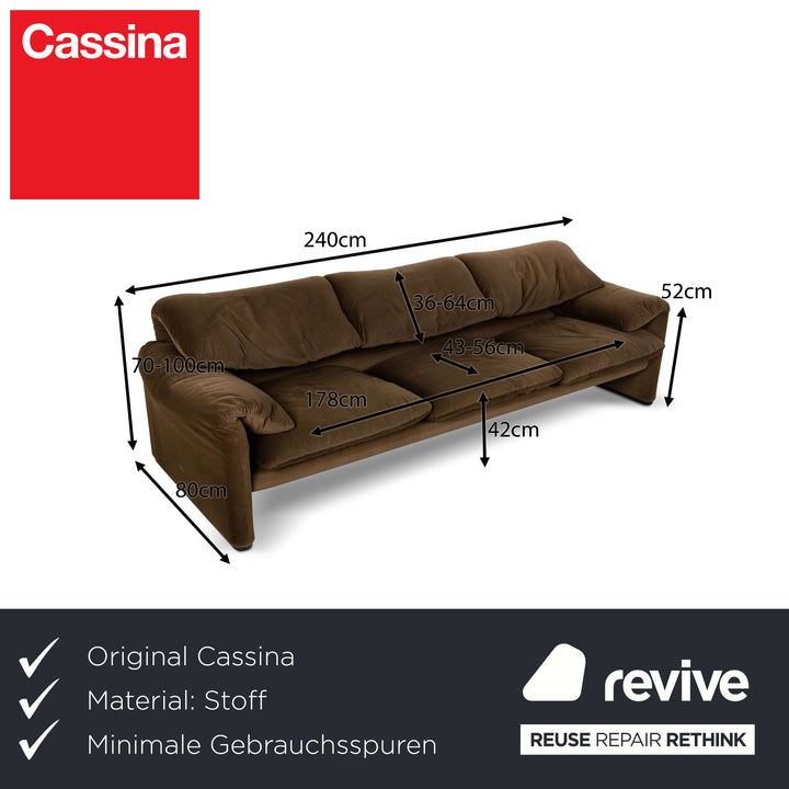 Cassina Maralunga Stoff Dreisitzer Braun Sofa Couch
