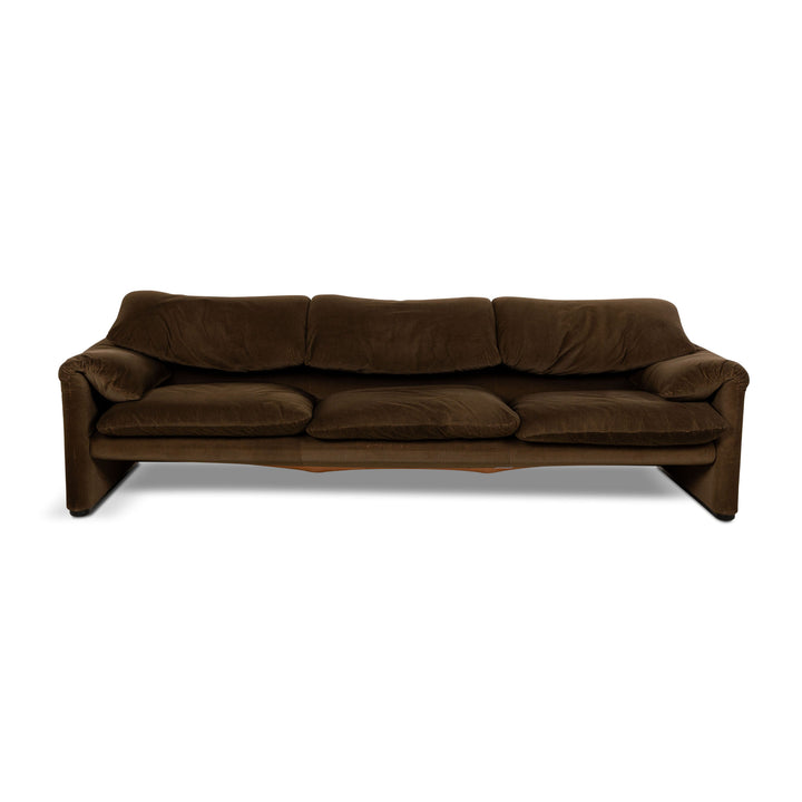 Cassina Maralunga Fabric Three-Seater Brown Sofa Couch