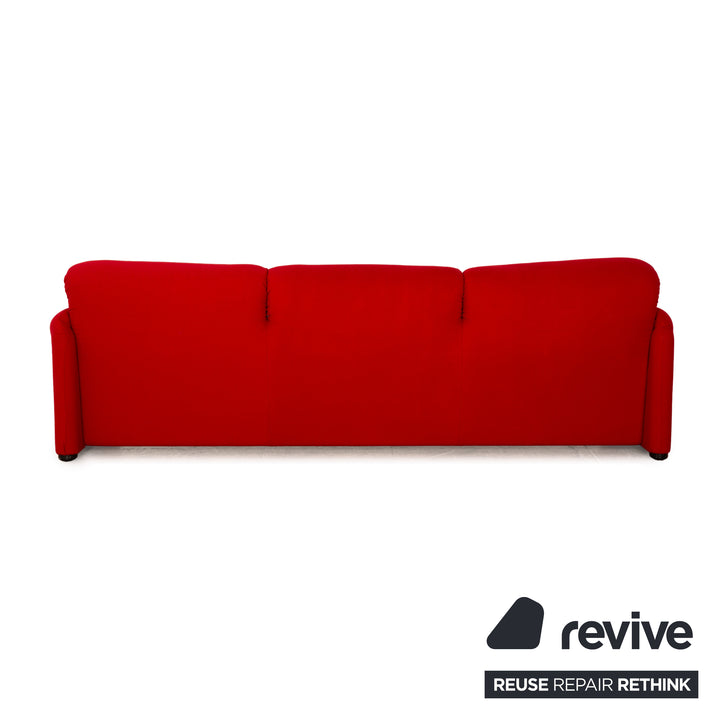 Cassina Maralunga fabric three seater red manual function sofa couch