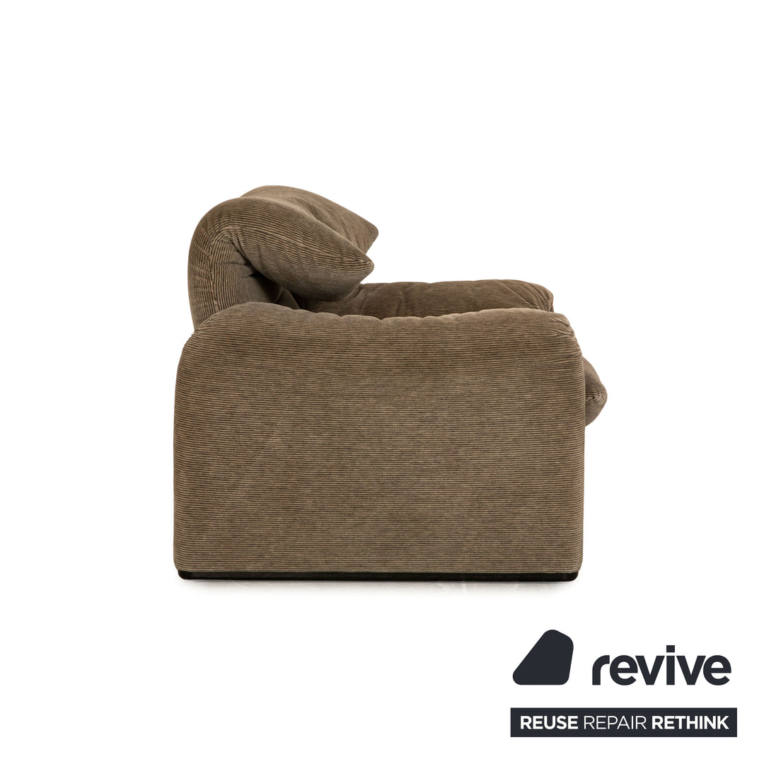 Cassina Maralunga Fauteuil en Tissu Marron Gris fonction manuelle