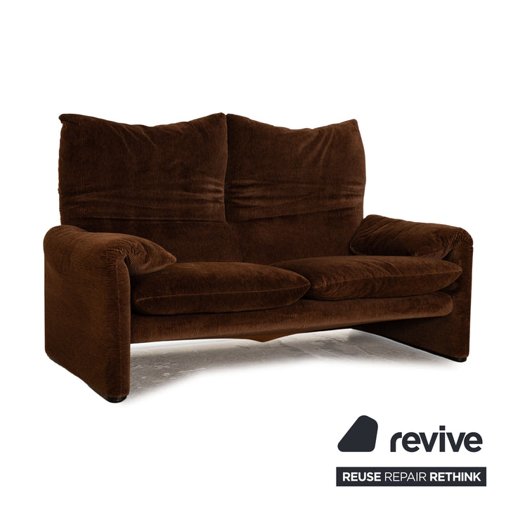 Cassina Maralunga ensemble de canapés en tissu marron 2x fauteuils canapé deux places fonction manuelle