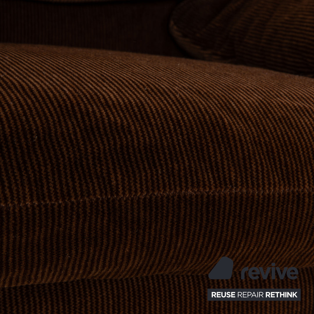 Cassina Maralunga ensemble de canapés en tissu marron 2x fauteuils canapé deux places fonction manuelle