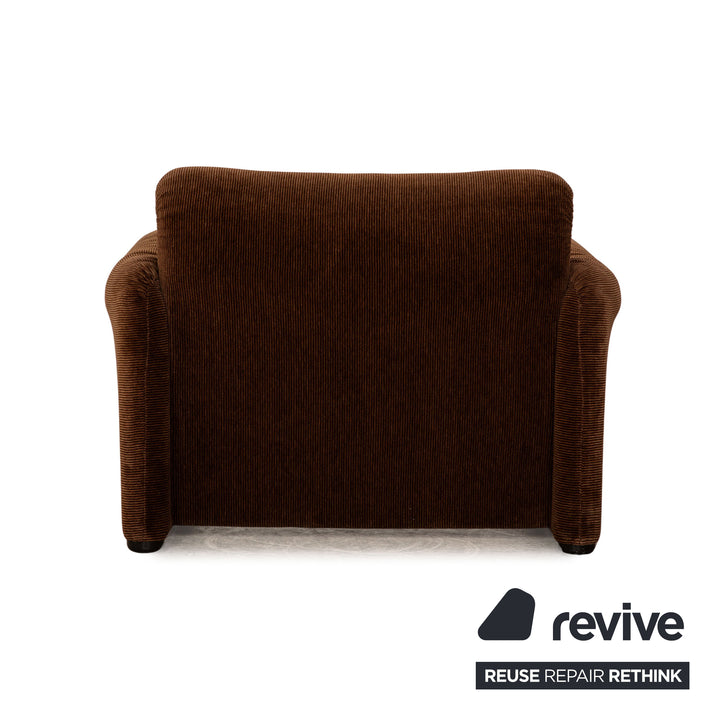 Cassina Maralunga ensemble de canapés en tissu marron 2x fauteuils canapé deux places fonction manuelle