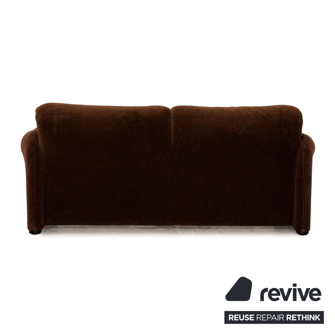 Cassina Maralunga ensemble de canapés en tissu marron 2x fauteuils canapé deux places fonction manuelle