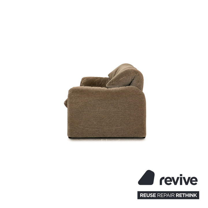 Cassina Maralunga ensemble de canapé en tissu marron gris deux places tabouret fauteuil fonction manuelle