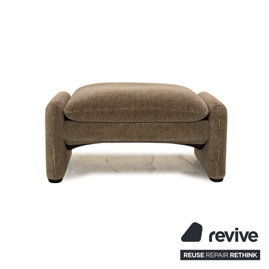 Cassina Maralunga ensemble de canapé en tissu marron gris deux places tabouret fauteuil fonction manuelle