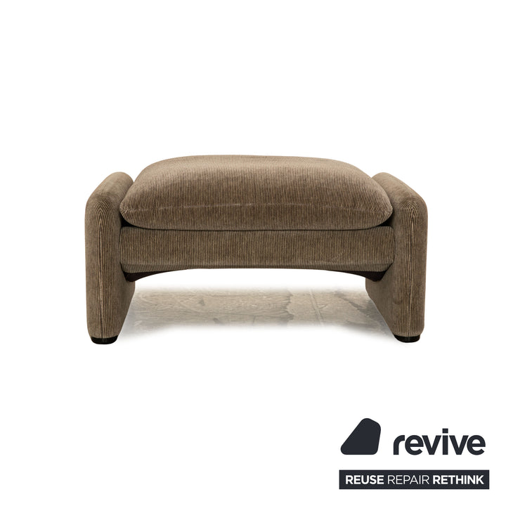Cassina Maralunga ensemble de canapé en tissu marron gris deux places tabouret fauteuil fonction manuelle