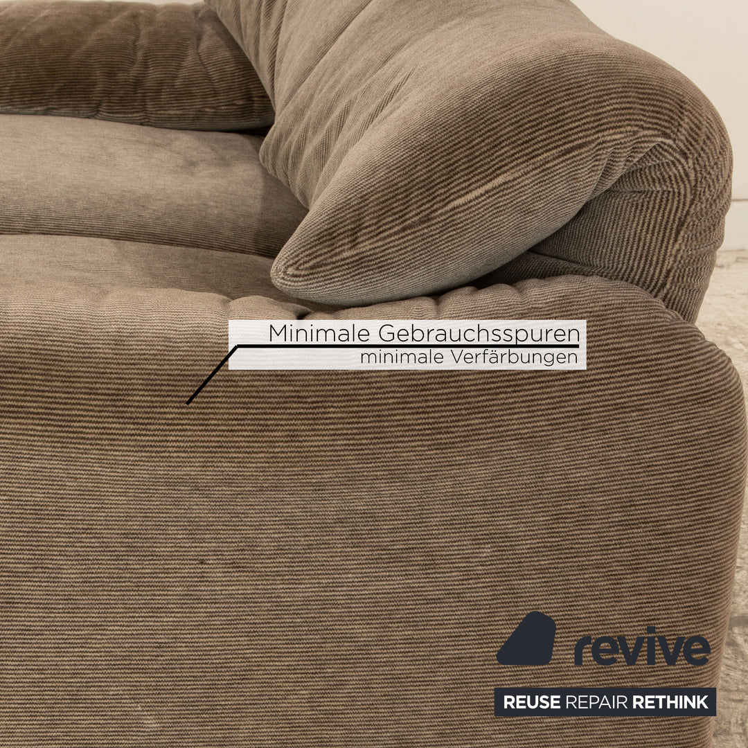 Cassina Maralunga ensemble de canapé en tissu marron gris deux places tabouret fauteuil fonction manuelle