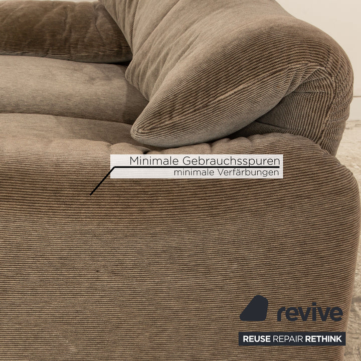 Cassina Maralunga ensemble de canapé en tissu marron gris deux places tabouret fauteuil fonction manuelle
