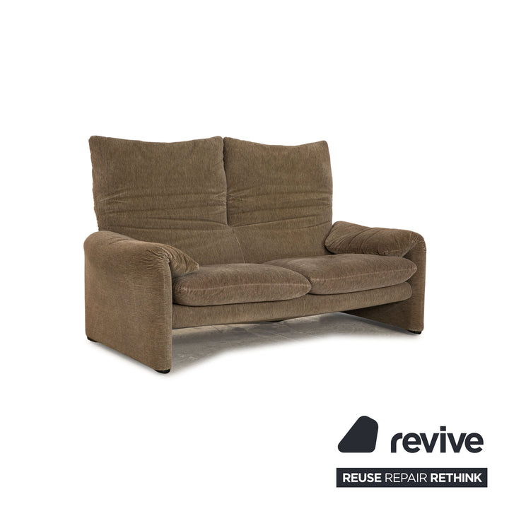 Cassina Maralunga ensemble de canapé en tissu marron gris deux places tabouret fauteuil fonction manuelle