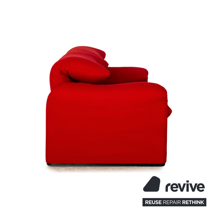 Cassina Maralunga Stoff Sofa Garnitur Rot manuelle Funktion Dreisitzer Zweisitzer Couch