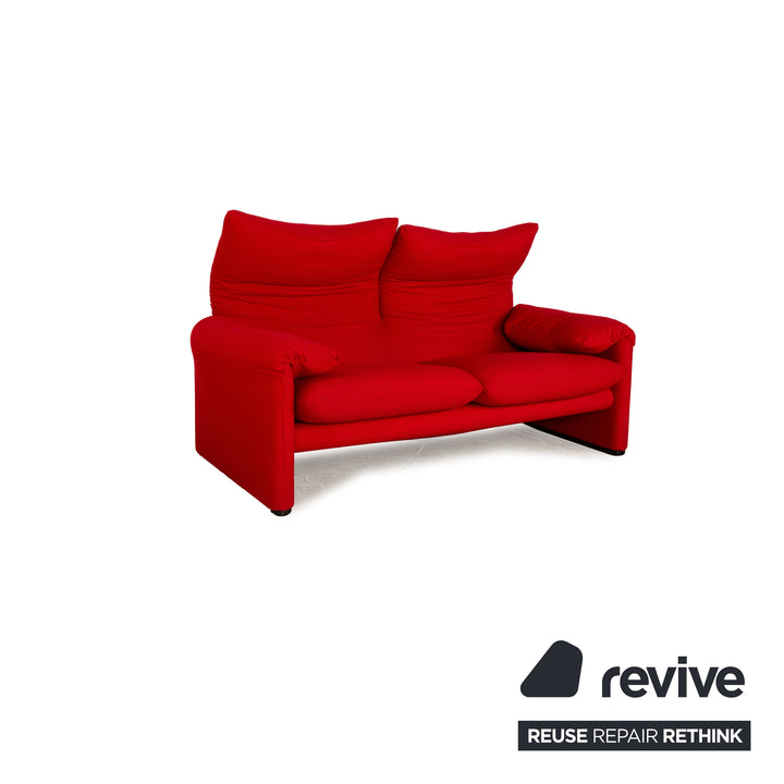 Cassina Maralunga Stoff Sofa Garnitur Rot manuelle Funktion Dreisitzer Zweisitzer Couch