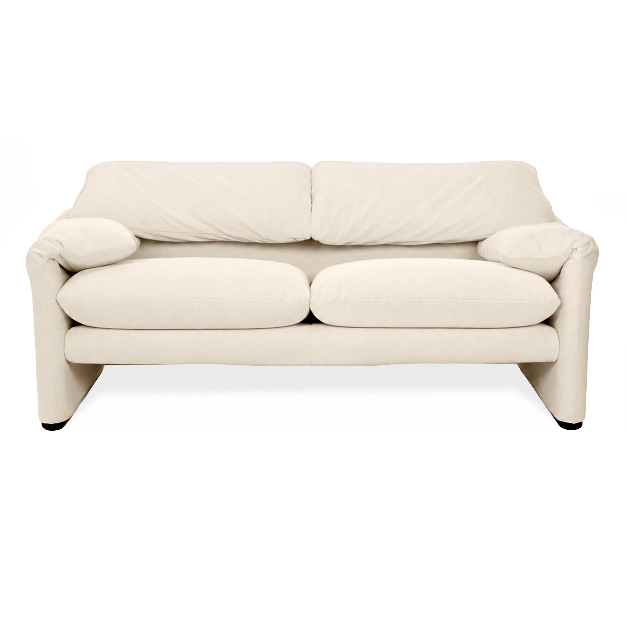 Cassina Maralunga Fabric Two-Seater Beige Cream Sofa Couch New Upholstery Manual Function