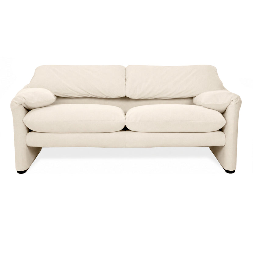 Cassina Maralunga Fabric Two-Seater Beige Cream Sofa Couch New Upholstery Manual Function