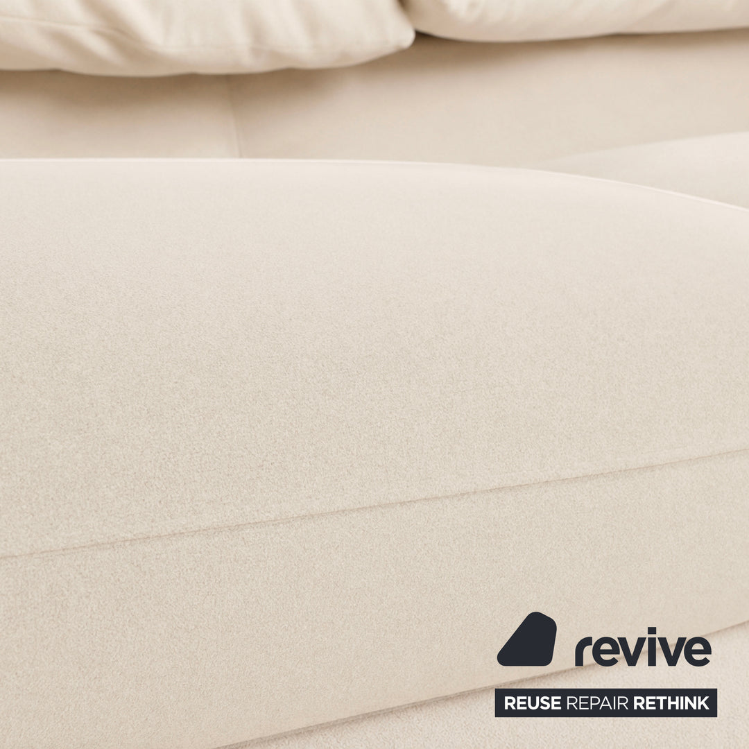 Cassina Maralunga Stoff Zweisitzer Beige Creme Sofa Couch Neubezug Manuelle Funktion