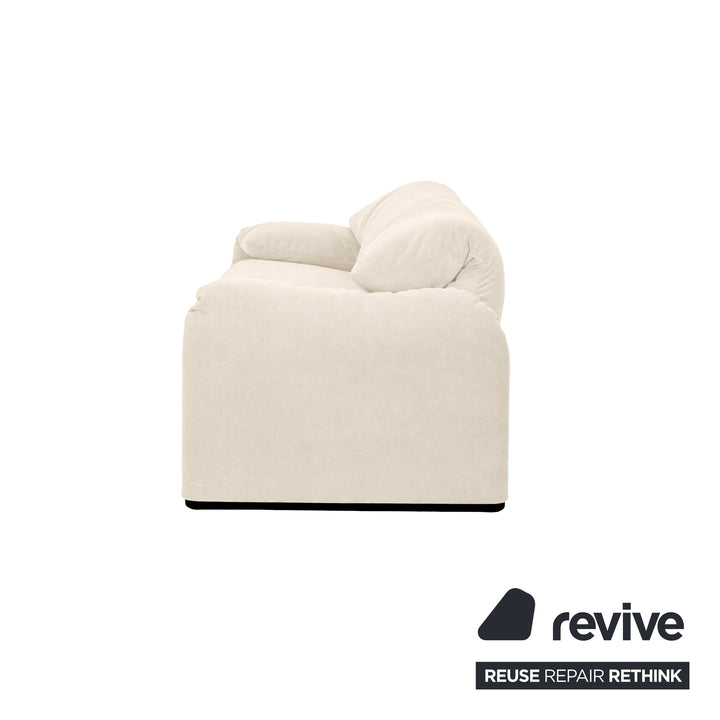 Cassina Maralunga Stoff Zweisitzer Beige Creme Sofa Couch Neubezug Manuelle Funktion