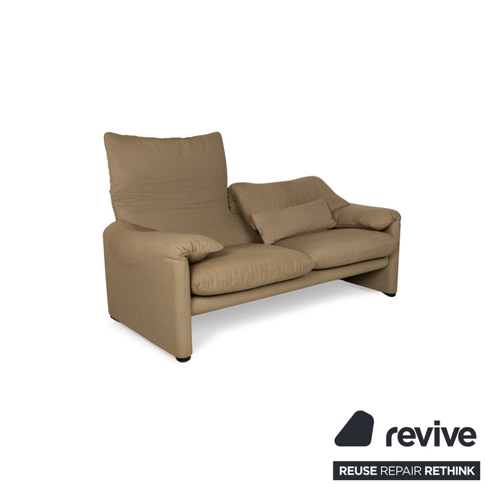 Cassina Maralunga vegan leather two-seater black sofa couch