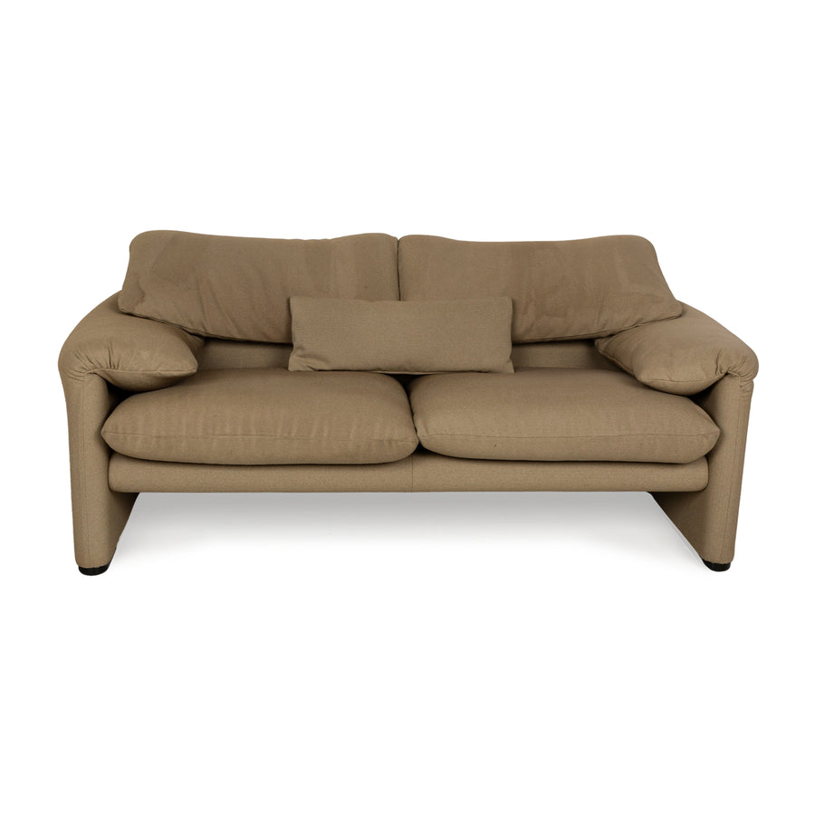 Canapé 2 places Cassina Maralunga en tissu marron rembourré