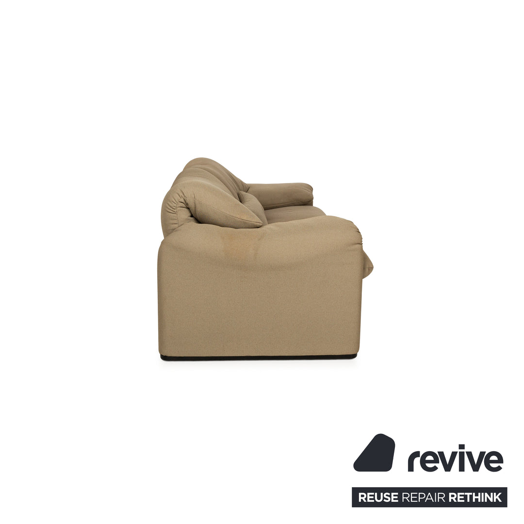 Cassina Maralunga vegan leather two-seater black sofa couch