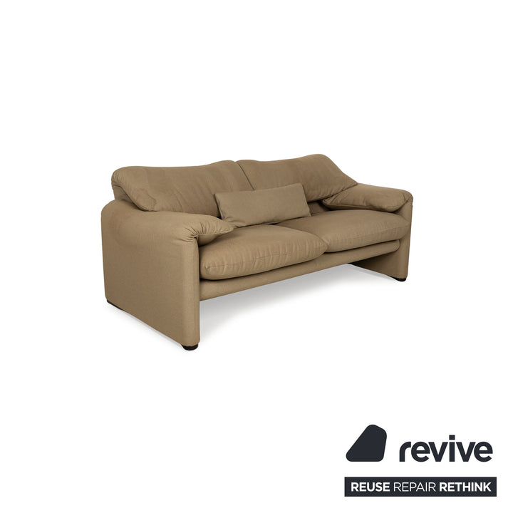Cassina Maralunga vegan leather two-seater black sofa couch