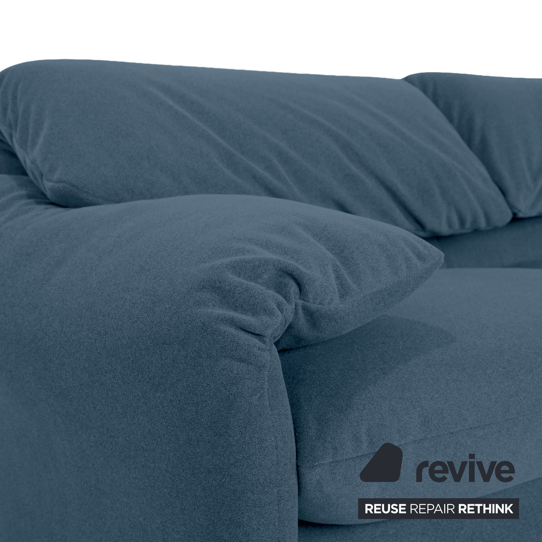 Cassina Maralunga Stoff Zweisitzer Blau Petrol Olivgrün Sofa Couch Neubezug Manuelle Funktion