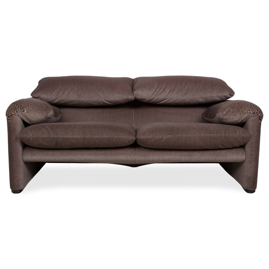 Cassina Maralunga Stoff Zweisitzer Braun Taupe manuelle Funktion Sofa Couch