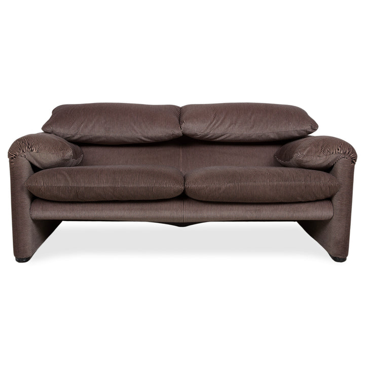 Cassina Maralunga Stoff Zweisitzer Braun Taupe manuelle Funktion Sofa Couch