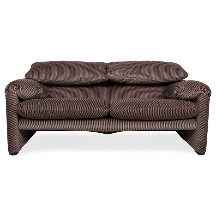 Cassina Maralunga Stoff Zweisitzer Braun Taupe manuelle Funktion Sofa Couch