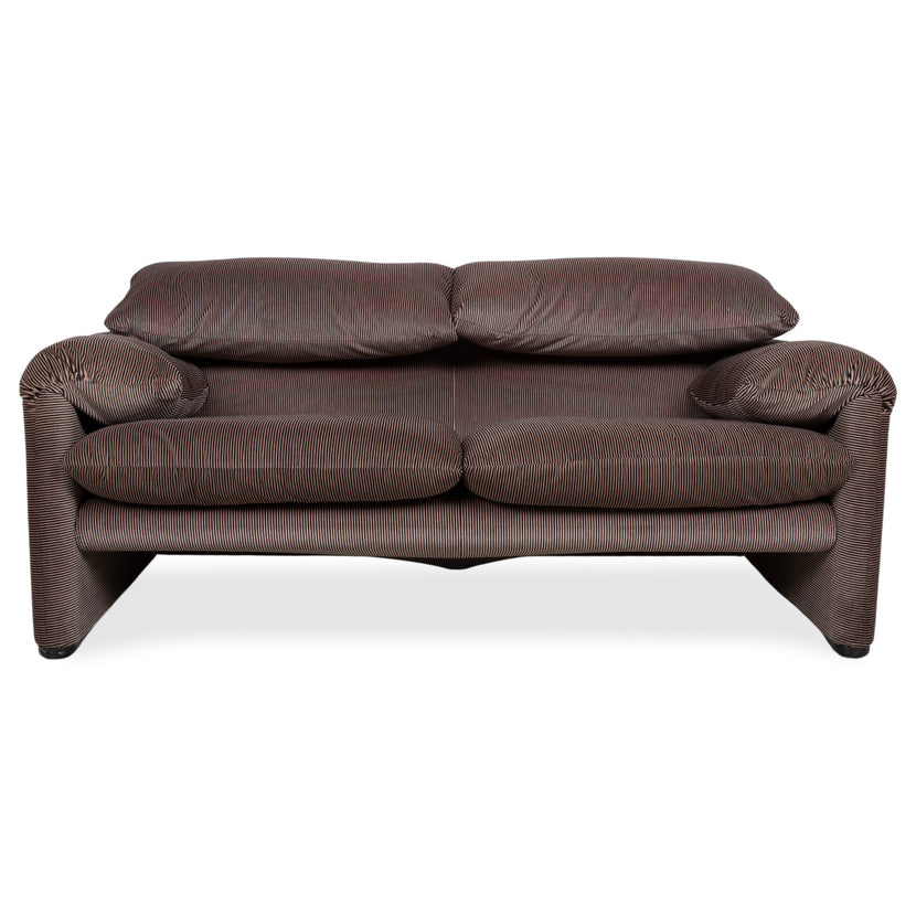 Cassina Maralunga Stoff Zweisitzer Braun Taupe manuelle Funktion Sofa Couch