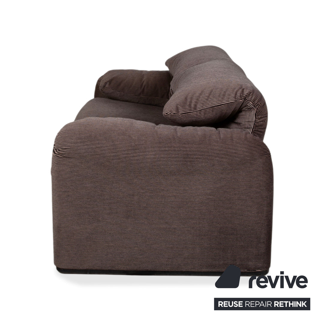 Cassina Maralunga Stoff Zweisitzer Braun Taupe manuelle Funktion Sofa Couch