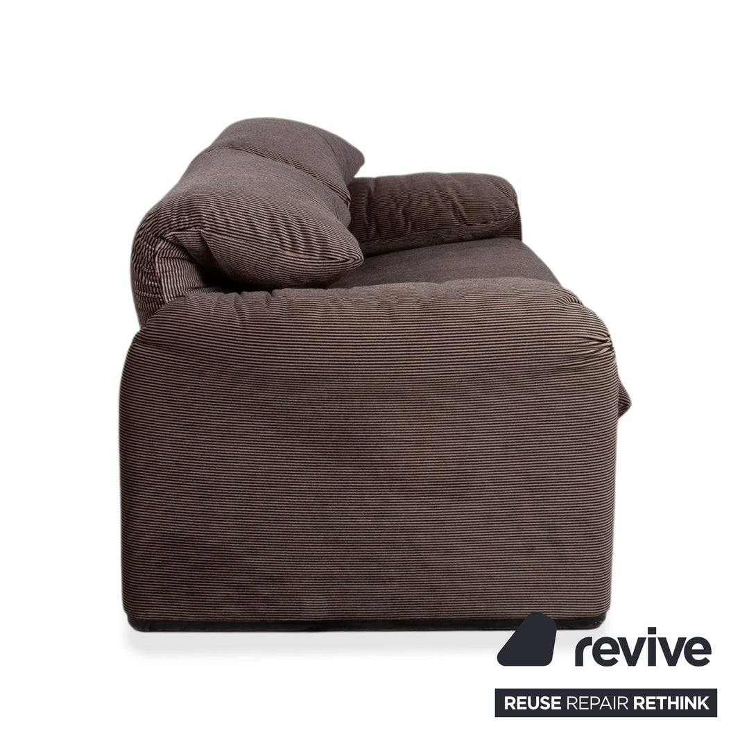 Cassina Maralunga Stoff Zweisitzer Braun Taupe manuelle Funktion Sofa Couch