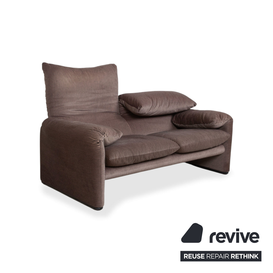 Cassina Maralunga Stoff Zweisitzer Braun Taupe manuelle Funktion Sofa Couch