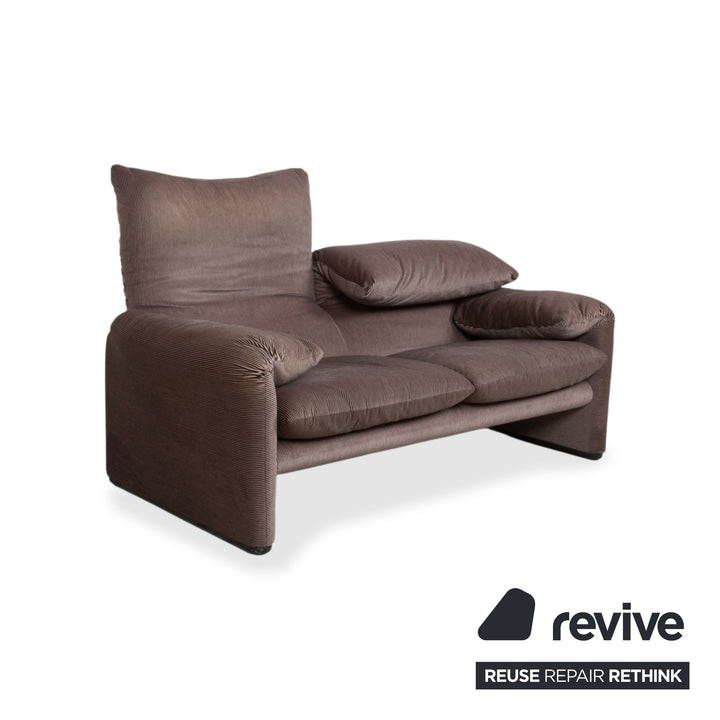 Cassina Maralunga Stoff Zweisitzer Braun Taupe manuelle Funktion Sofa Couch
