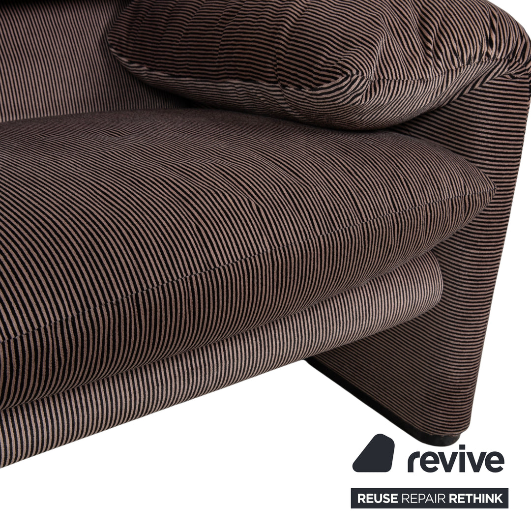 Cassina Maralunga Stoff Zweisitzer Braun Taupe manuelle Funktion Sofa Couch