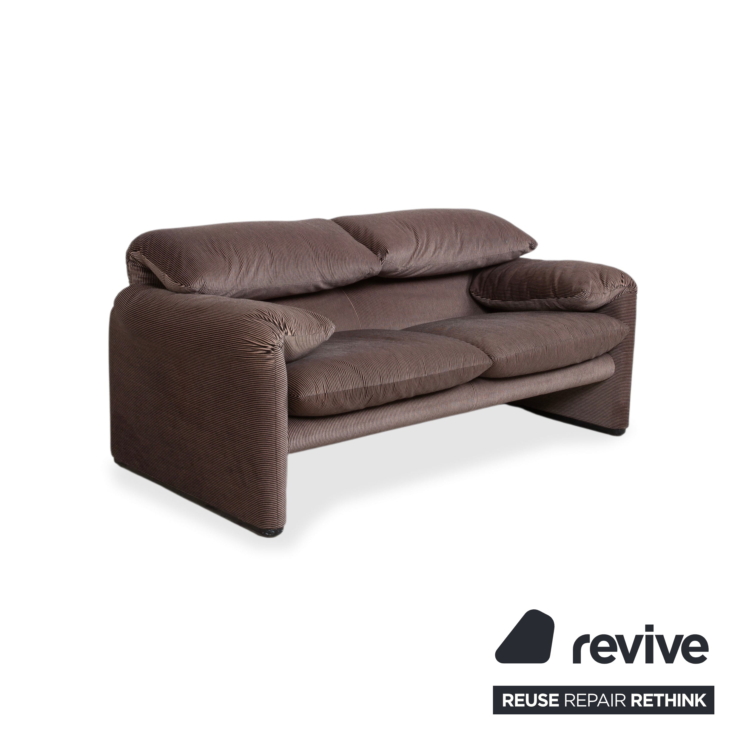 Cassina Maralunga Stoff Zweisitzer Braun Taupe manuelle Funktion Sofa Couch