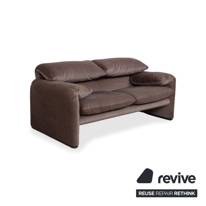 Cassina Maralunga Stoff Zweisitzer Braun Taupe manuelle Funktion Sofa Couch