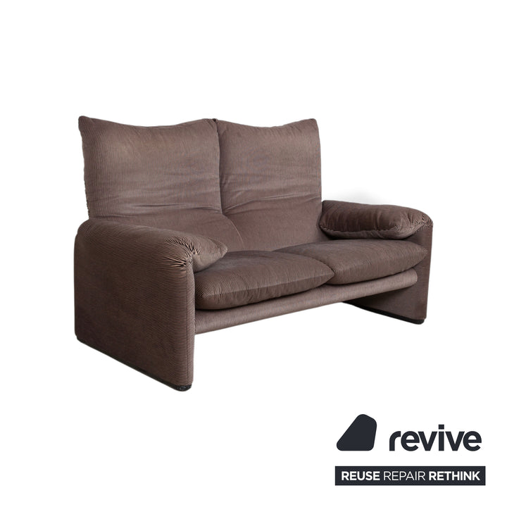 Cassina Maralunga Stoff Zweisitzer Braun Taupe manuelle Funktion Sofa Couch