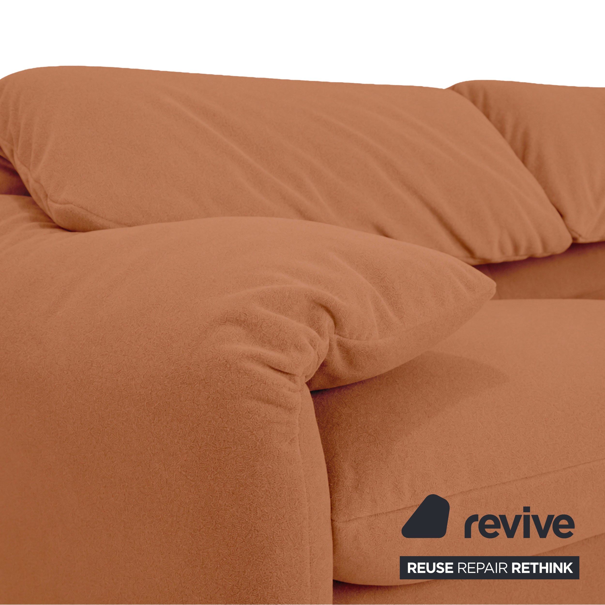 Cassina Maralunga Fabric Two-seater Brown Orange Sofa Couch New Upholstery Manual Function