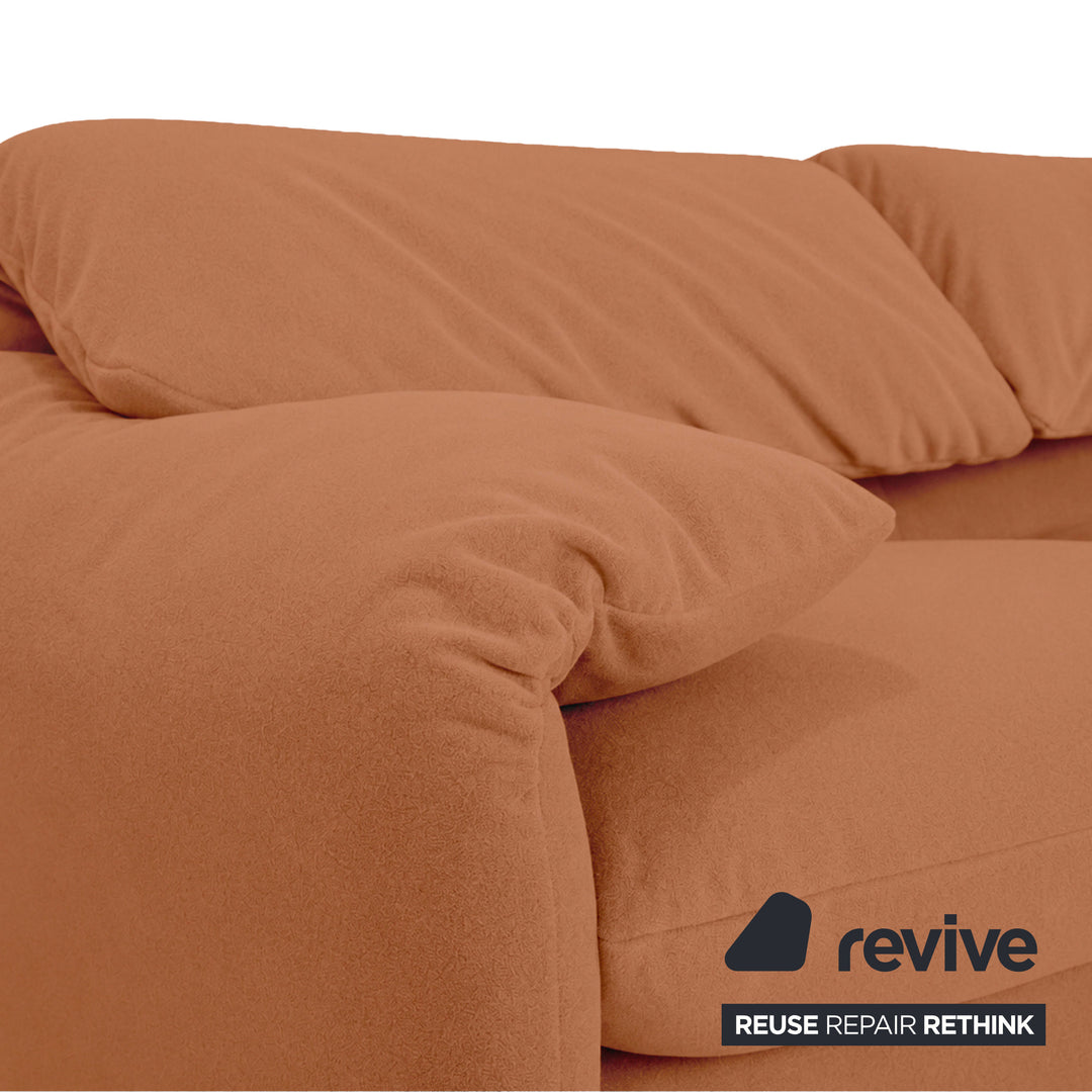 Cassina Maralunga Stoff Zweisitzer Braun Orange Sofa Couch Neubezug Manuelle Funktion