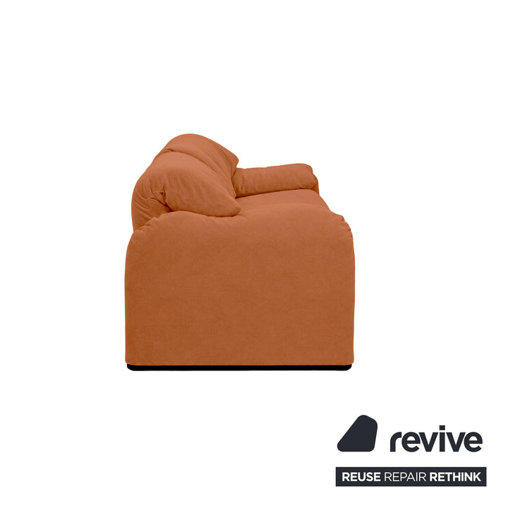 Cassina Maralunga Stoff Zweisitzer Braun Orange Sofa Couch Neubezug Manuelle Funktion