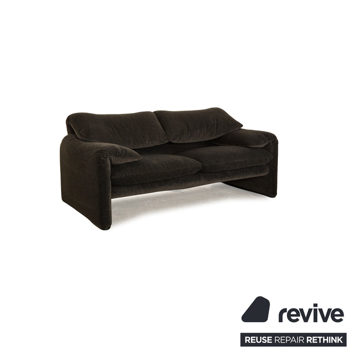 Cassina Maralunga Stoff Zweisitzer Dunkelgrau manuelle Funktion Sofa Couch