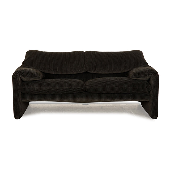 Cassina Maralunga Stoff Zweisitzer Dunkelgrau manuelle Funktion Sofa Couch