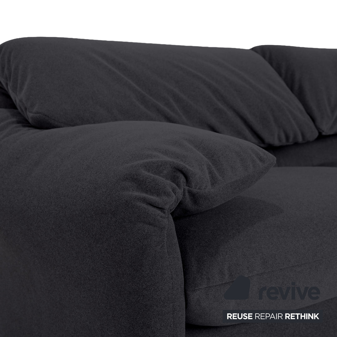 Cassina Maralunga Stoff Zweisitzer Grau Anthrazit Sofa Couch Neubezug Manuelle Funktion
